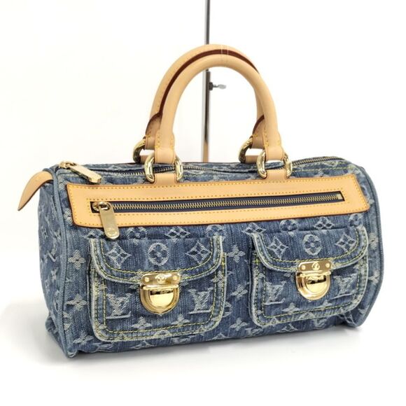 Louis Vuitton Neo Speedy Handbag Mini Monogram Denim Blue - Picture 1 of 8